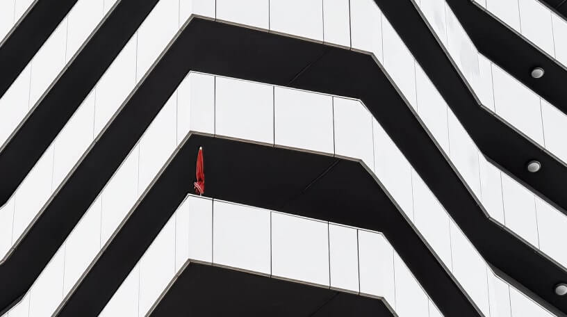 Modern building with balconies